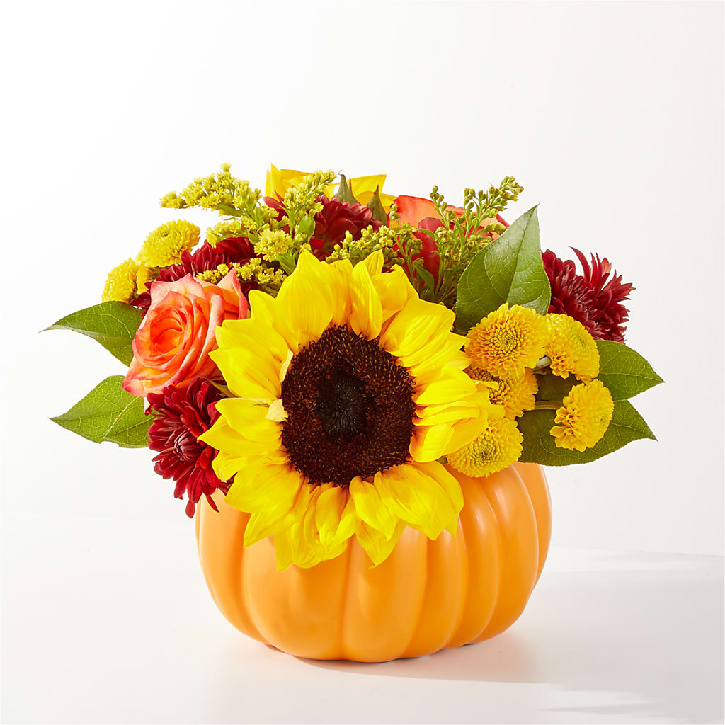 Golden Gourd Pumpkin Bouquet – TALLEY'S FLOWER SHOP, King NC