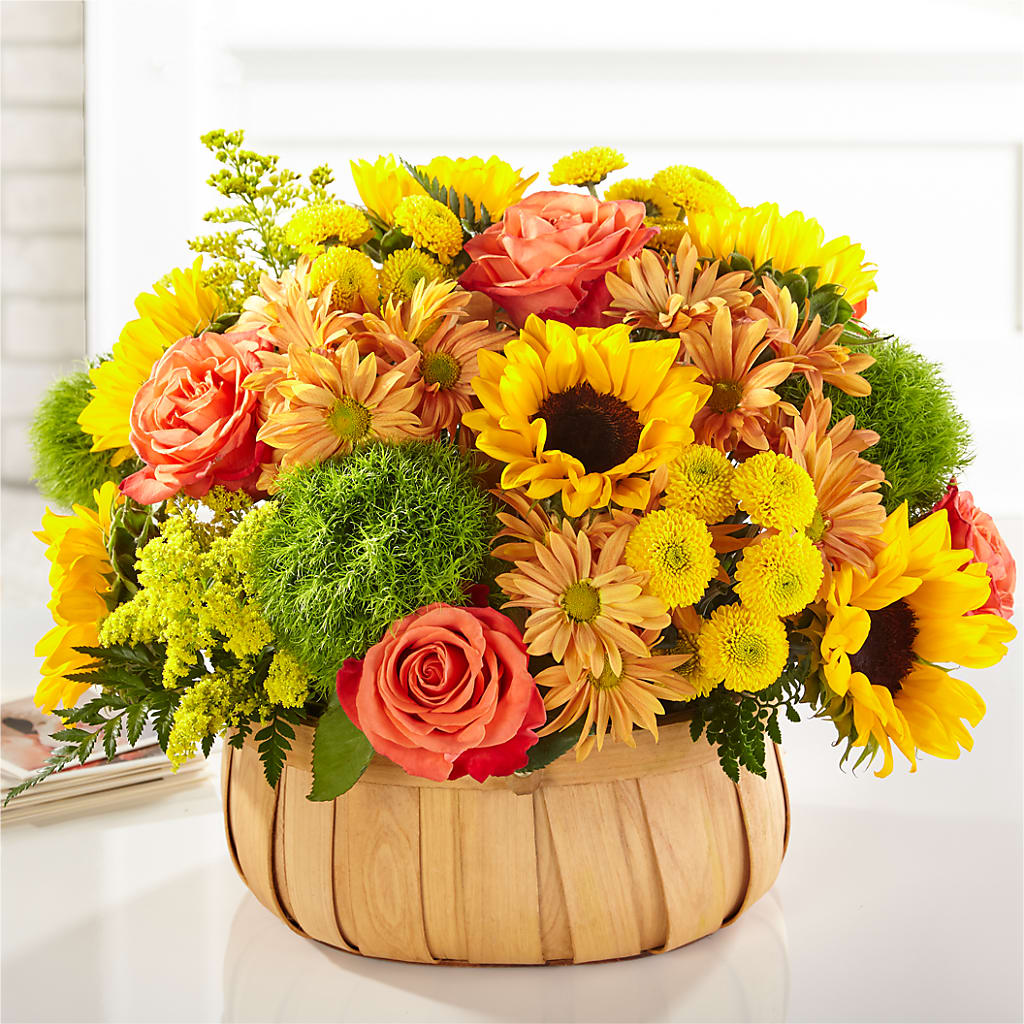 Harvest Sunflower Basket – TALLEY'S FLOWER SHOP, King NC