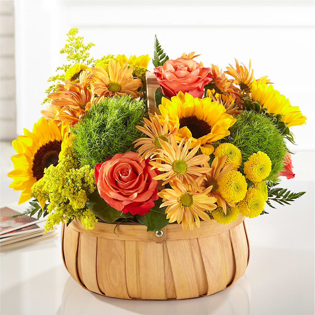Harvest Sunflower Basket – TALLEY'S FLOWER SHOP, King NC