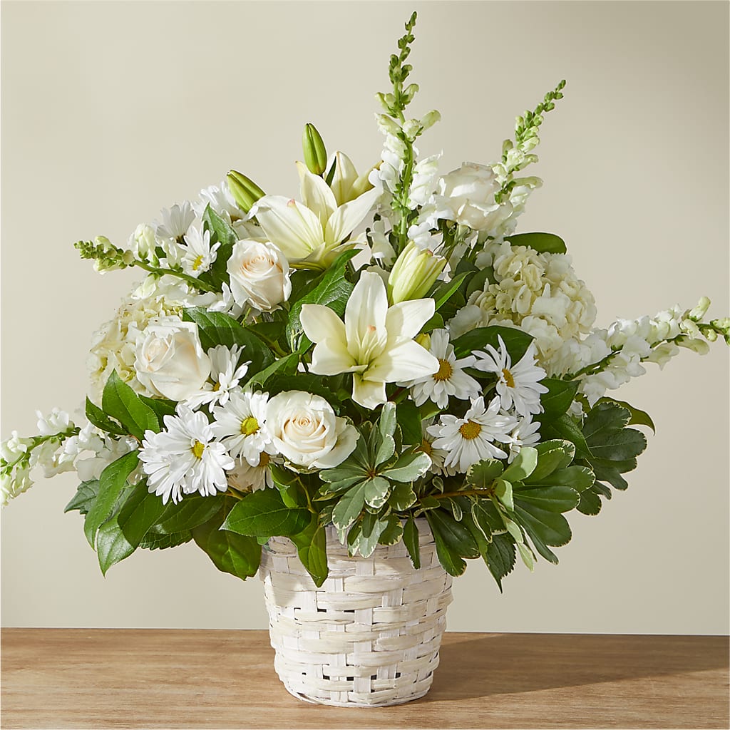 Ivory Elegance Floral Basket – TALLEY'S FLOWER SHOP, King NC