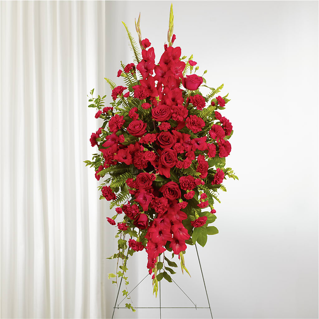 From the Heart Standing Spray – TALLEY'S FLOWER SHOP, King NC