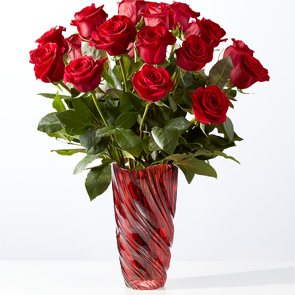 Classic Love Red Rose Bouquet with Luxe Swirl Vase – TALLEY'S FLOWER SHOP, King NC