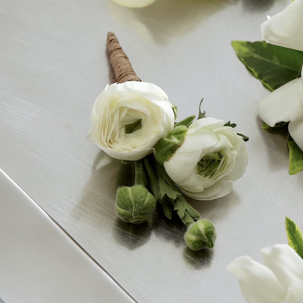 White Ranunculus Boutonniere – TALLEY'S FLOWER SHOP, King NC