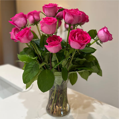 Long Stem Pink Rose Bouquet – TALLEY'S FLOWER SHOP, King NC