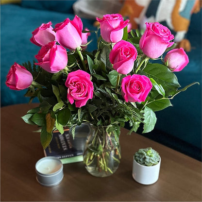Long Stem Pink Rose Bouquet – TALLEY'S FLOWER SHOP, King NC
