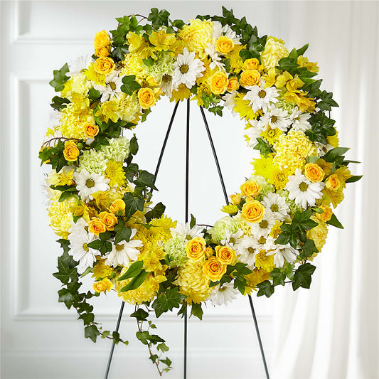 Golden Remembrance Wreath – TALLEY'S FLOWER SHOP, King NC