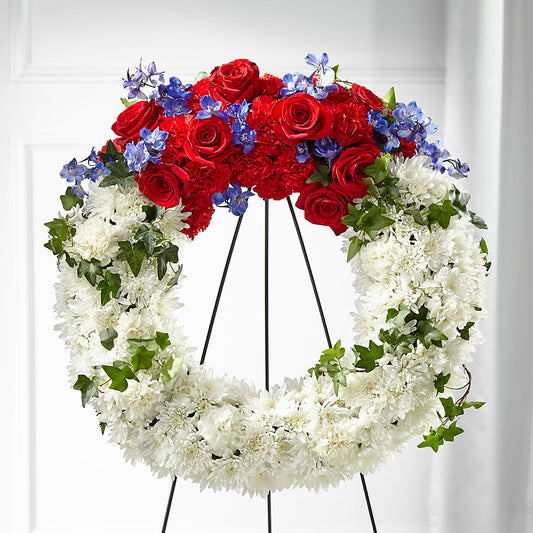 Patriotic Passion Wreath – TALLEY'S FLOWER SHOP, King NC