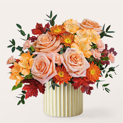 Spiced Latte Bouquet with Ivory Vase – TALLEY'S FLOWER SHOP, King NC