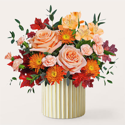 Spiced Latte Bouquet with Ivory Vase – TALLEY'S FLOWER SHOP, King NC