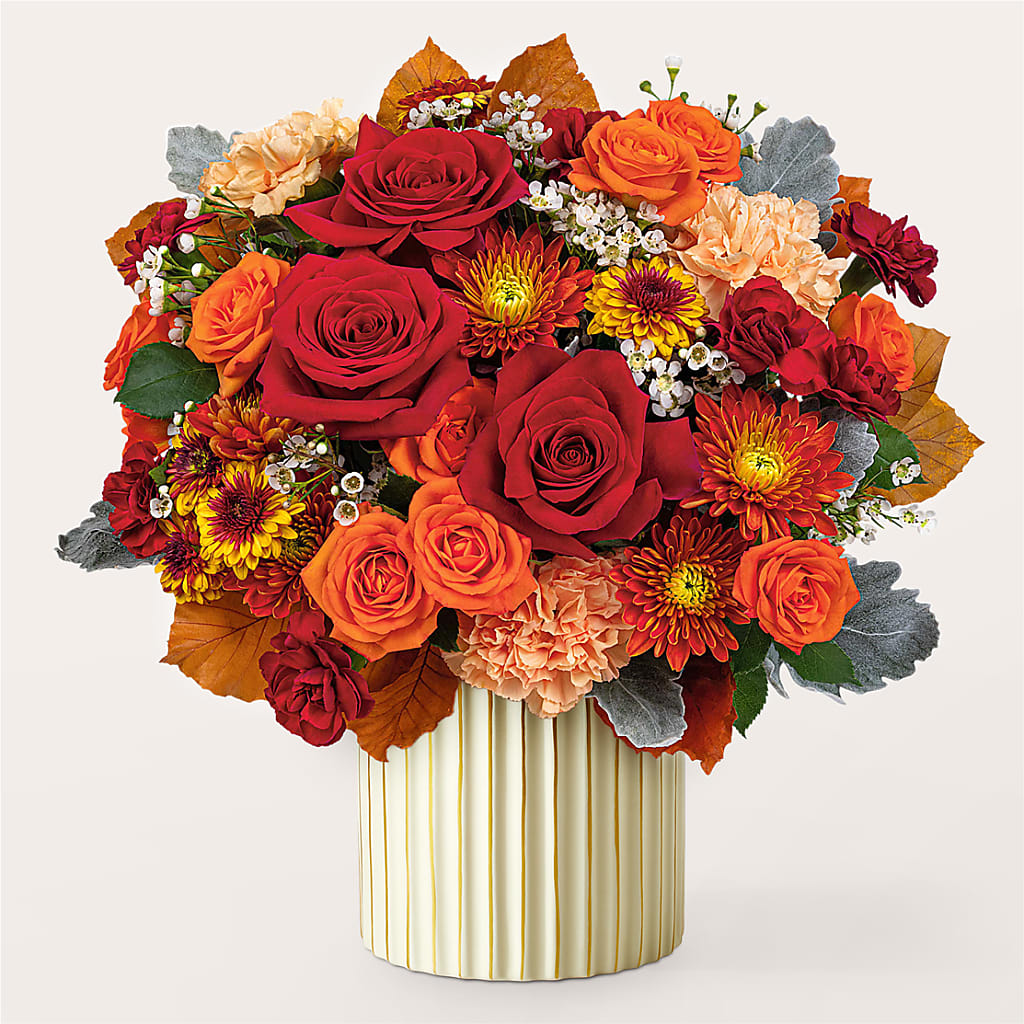 Merlot Bouquet with Ivory Vase – TALLEY'S FLOWER SHOP, King NC
