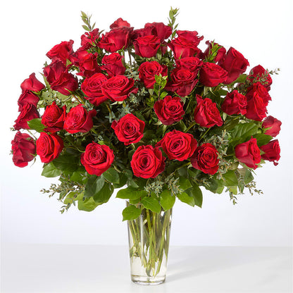 Forever Yours Fifty Stem Red Rose Bouquet – TALLEY'S FLOWER SHOP, King NC